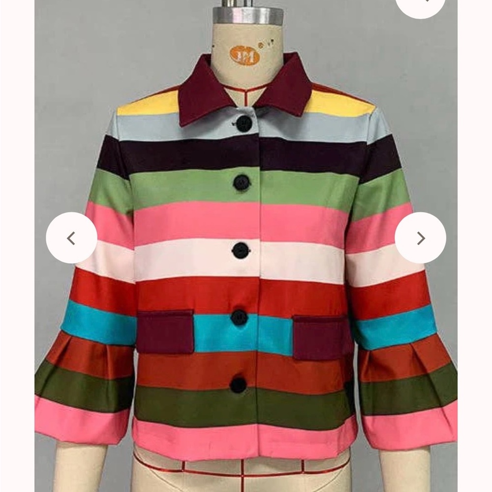 Colorful Striped Blazer by Oshoplive - Picture 9 of 10